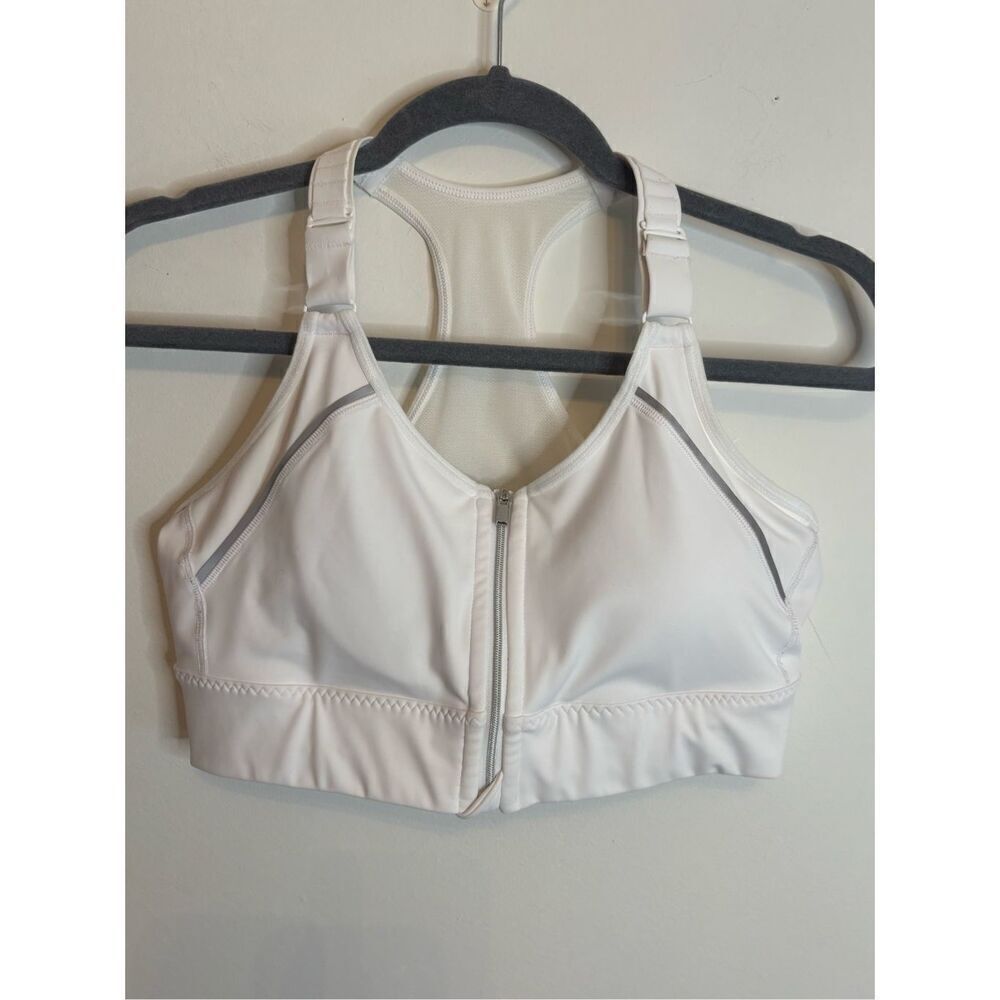 Athleta EUC white zipper front sports bra Size medium - Picture 1 of 7